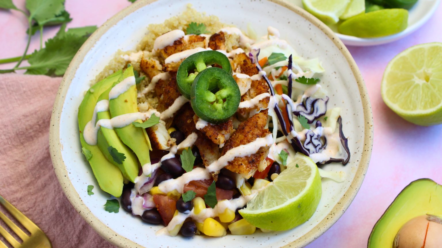 Baked Fish Taco Bowl