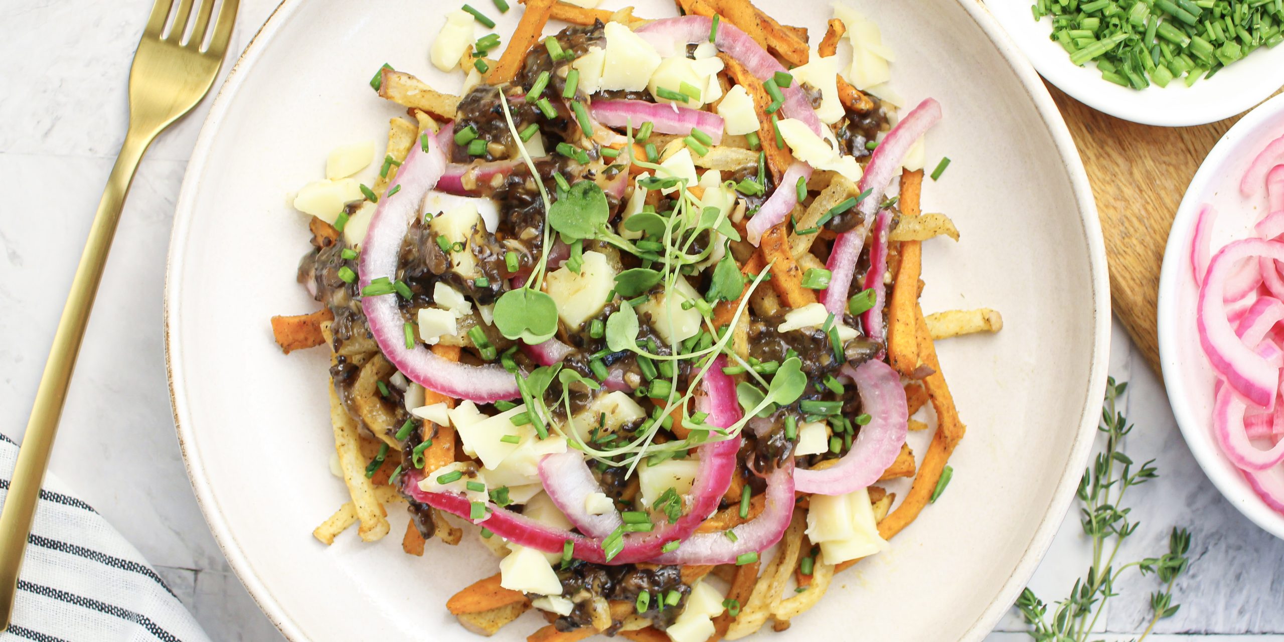 Diabetes-Friendly Poutine with Sweet Potato and Rutabaga