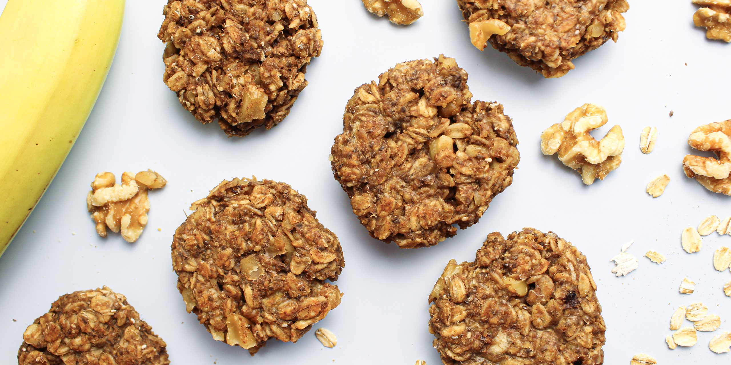 Easy Banana Breakfast Cookies with Peanut Butter & Flax