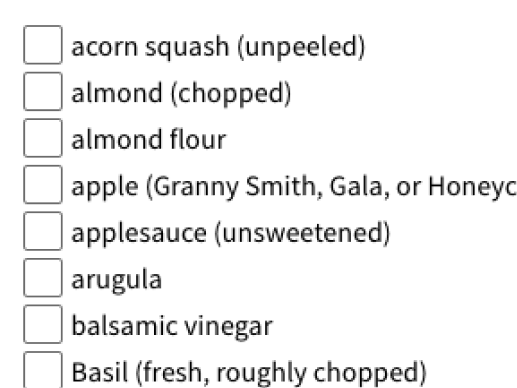 Grocery list demo