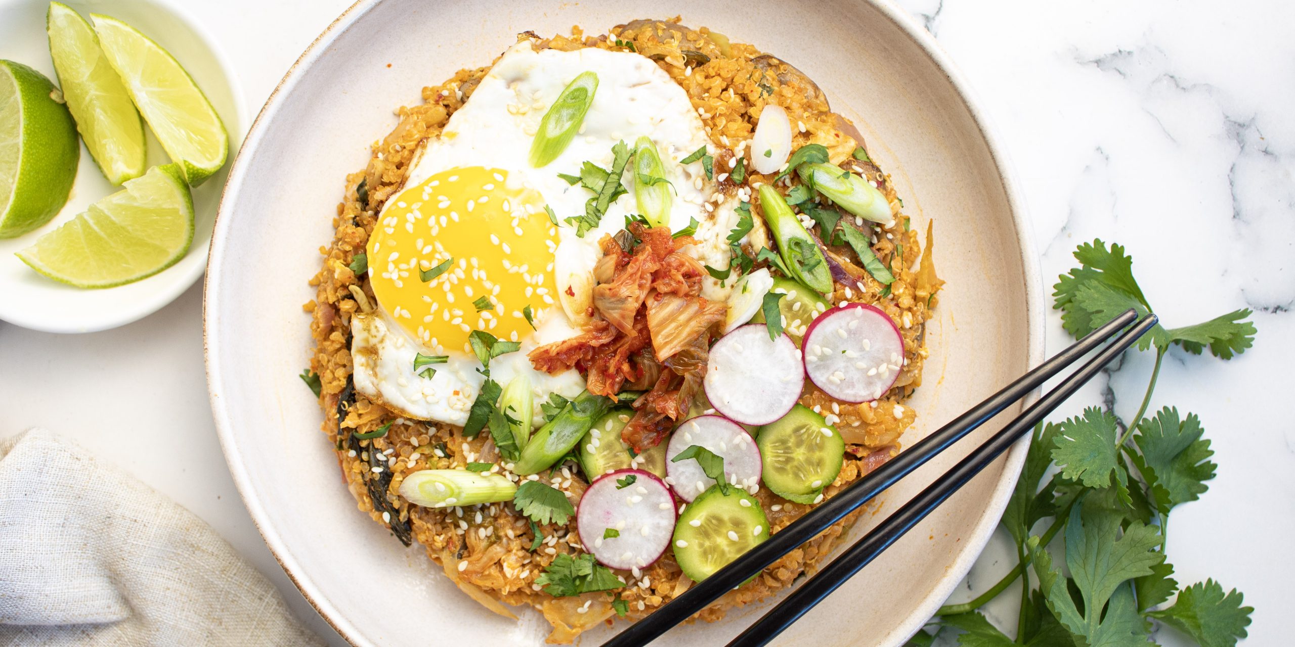 One-Pan Kimchi Quinoa “Fried Rice”
