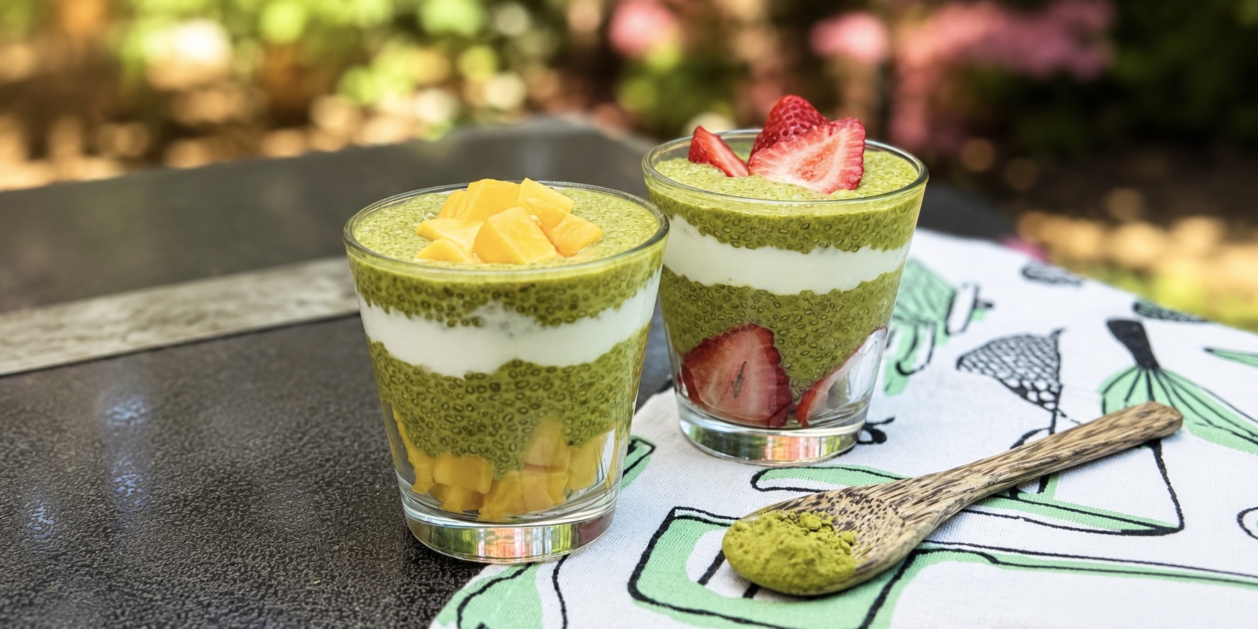Overnight Matcha Coconut Yogurt Chia Pudding